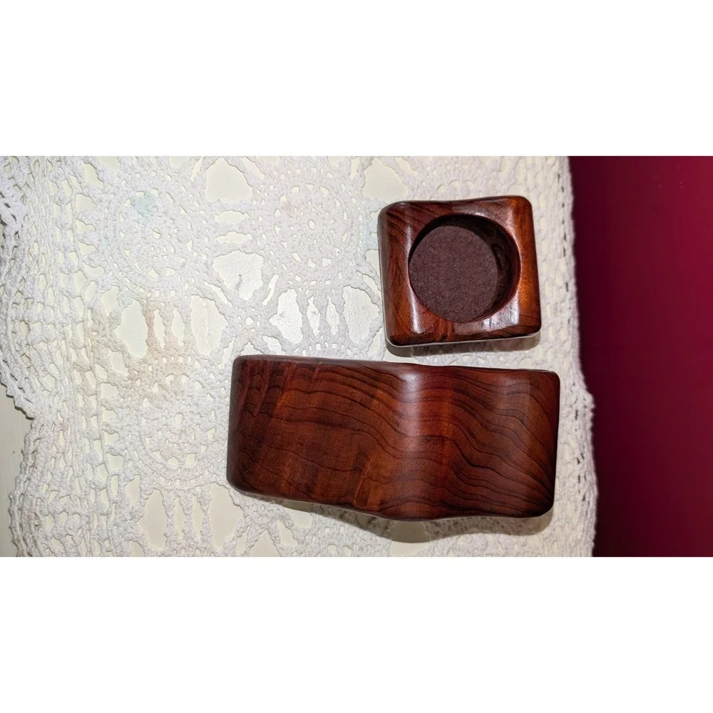 Vintage Fred Marilyn Buss Redwood Burl Puzzle Box MCM Organic Sculptural Jewelry